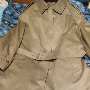 NWOT. Oleg Cassini Brown Trench Coat Sz. 44 Reg.